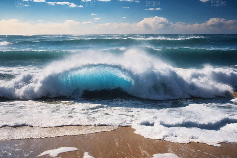 海浪波浪浪花摄影图