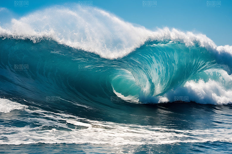 海浪自然清透摄影图