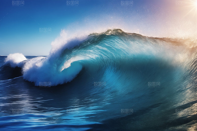 海浪大海浪花摄影图