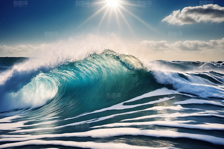 海浪大海高清摄影图