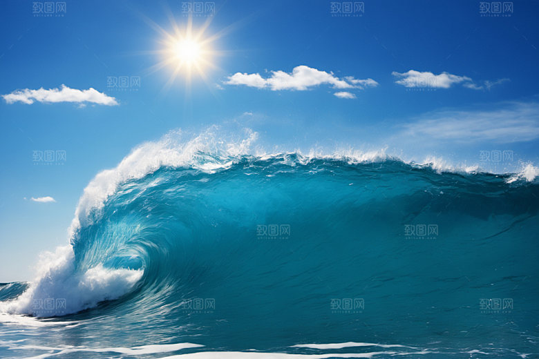海浪自然波浪摄影图