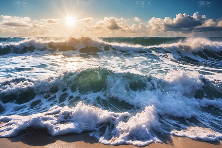 海浪高清波浪摄影图
