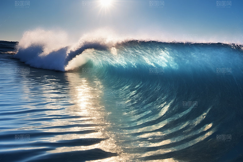 海浪自然清透摄影图