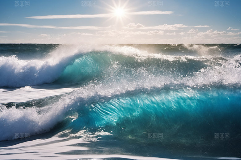 海浪大海高清摄影图