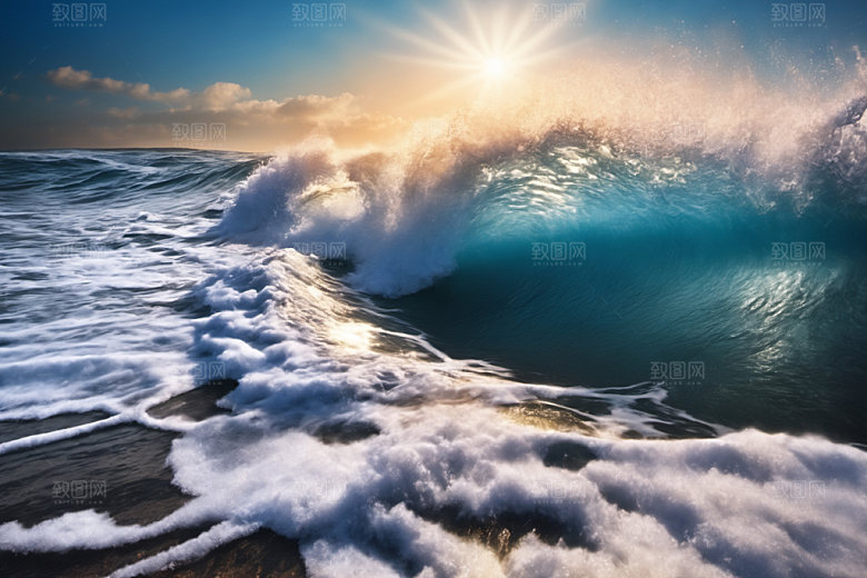 海浪蓝色高清摄影图