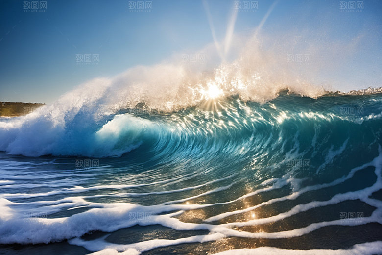 海浪浪花高清摄影图