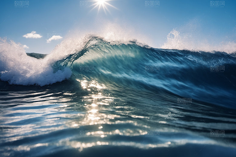 海浪清透海水摄影图