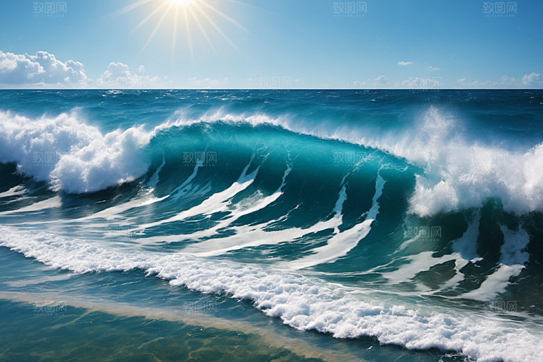 海浪自然清透摄影图