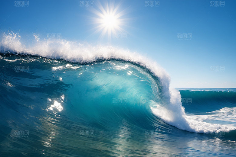 海浪海水波浪摄影图