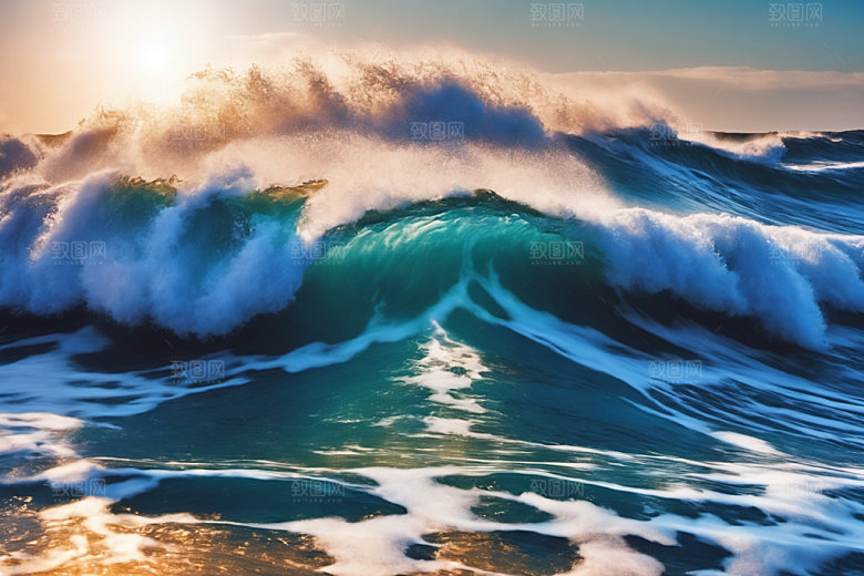 海浪大海高清摄影图