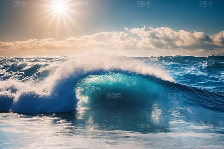 海浪清透高清摄影图