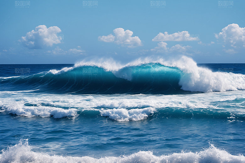 海浪蓝色大海摄影图