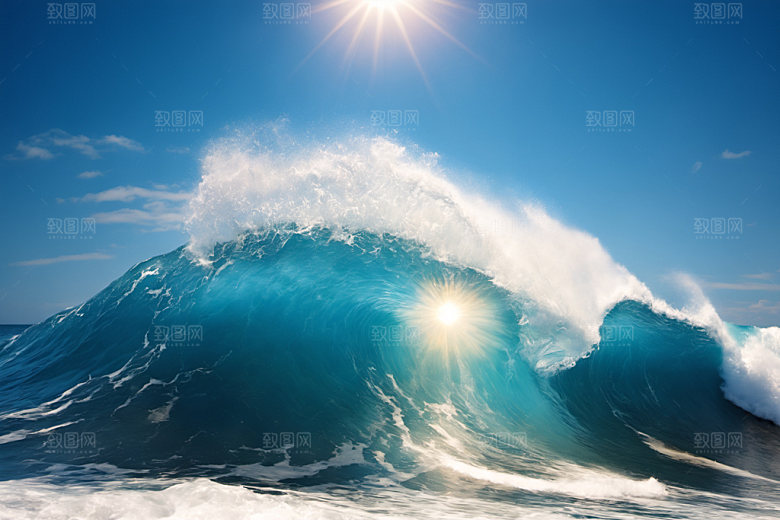 海浪自然海水摄影图