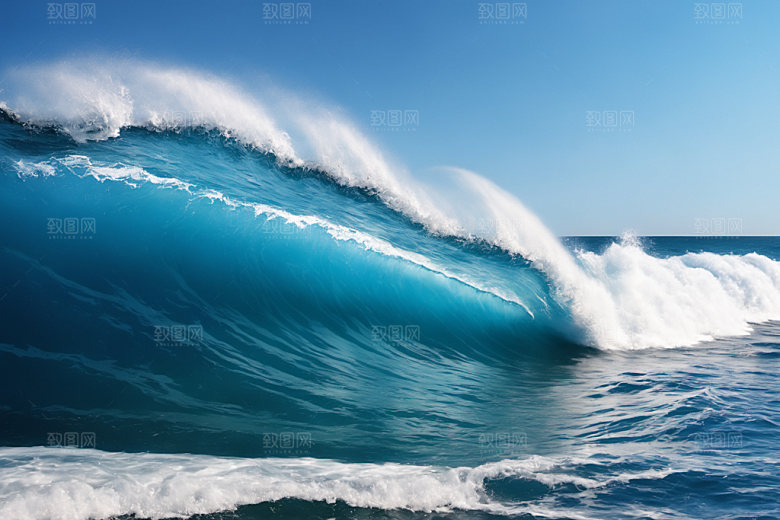 海浪波浪自然摄影图