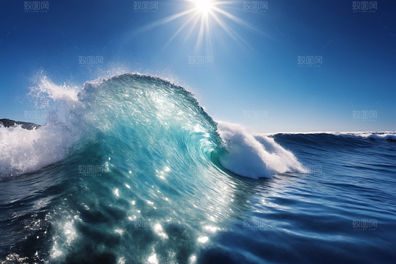 海浪高清清透摄影图