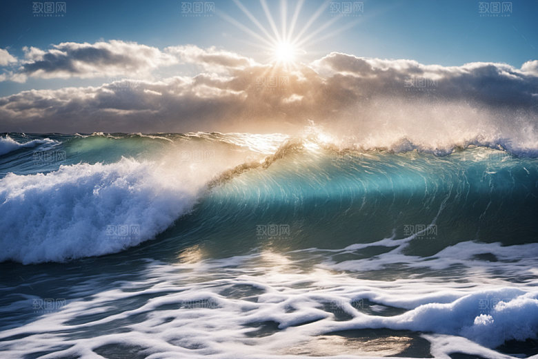 海浪高清波浪摄影图
