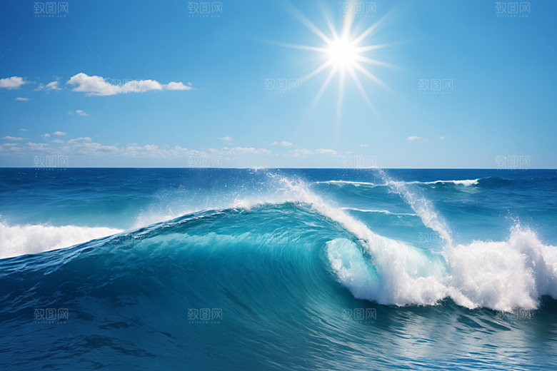 海浪自然清透摄影图