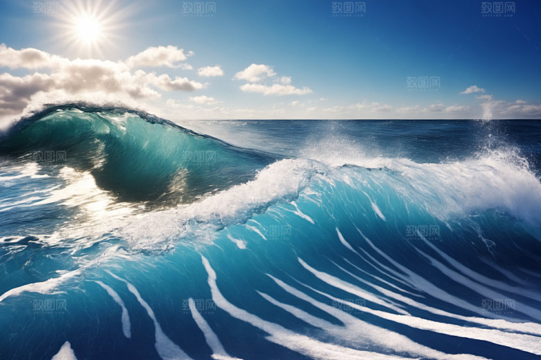 海浪波浪海水摄影图