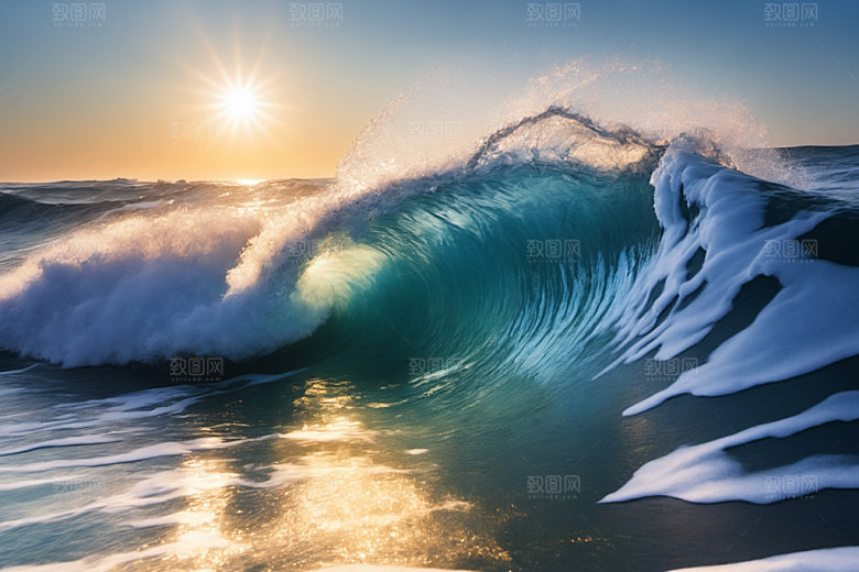 海浪海水浪花摄影图