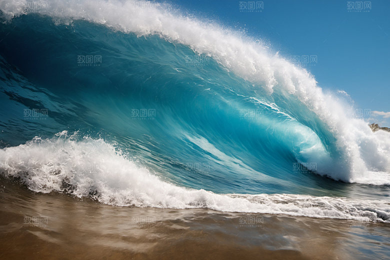 海浪波浪自然摄影图