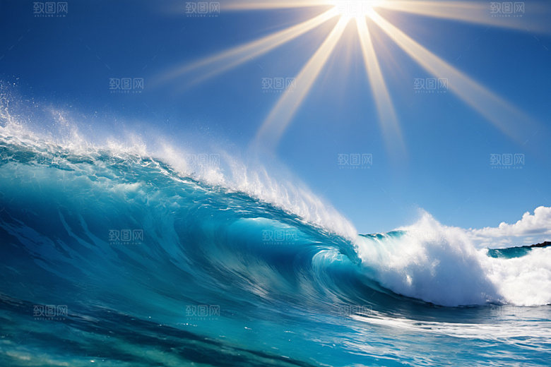 海浪海水浪花摄影图