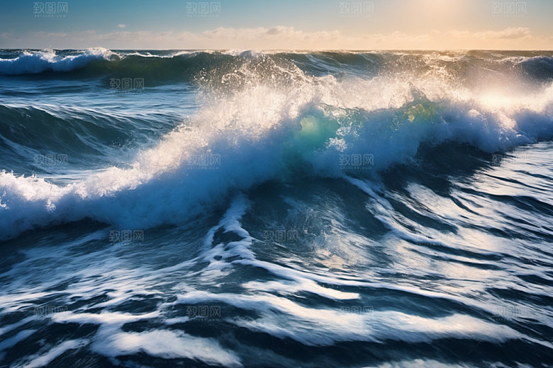 海浪大海浪花摄影图