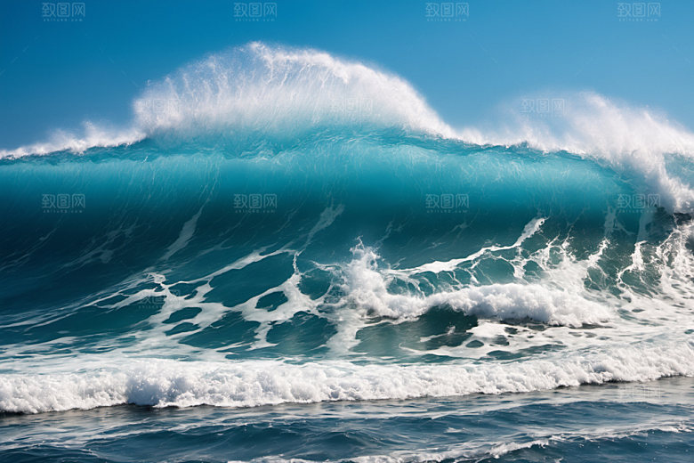 海浪波浪自然摄影图