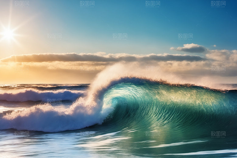 海浪波浪海水摄影图