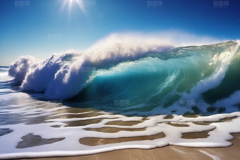 海浪波浪海水摄影图