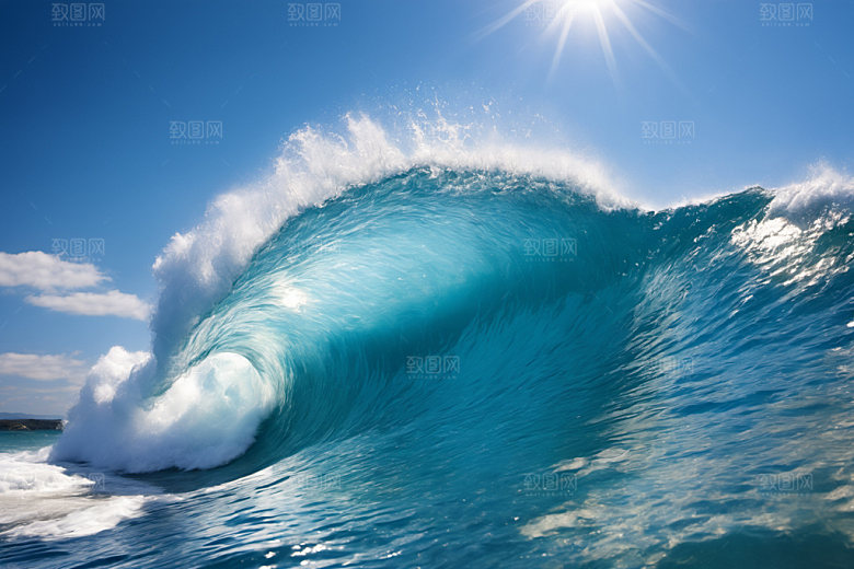 海浪波浪大海摄影图