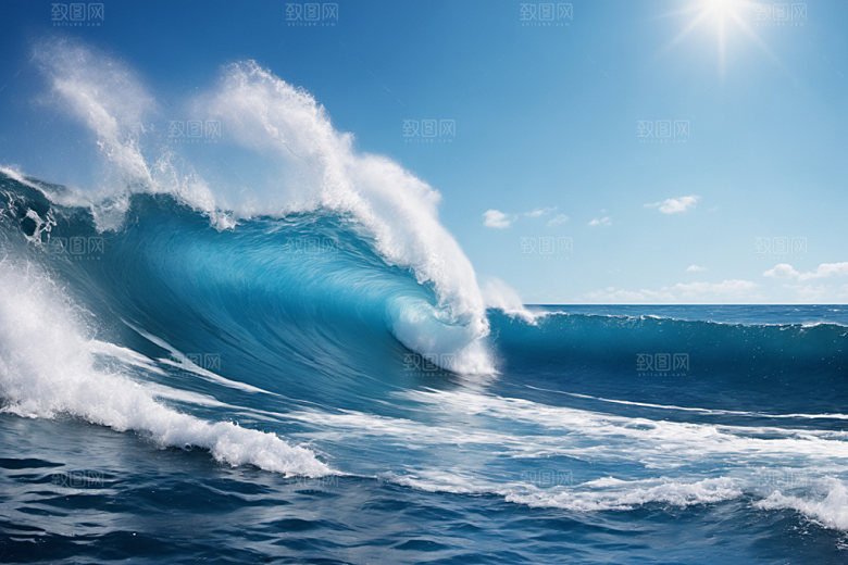 海浪清透自然摄影图