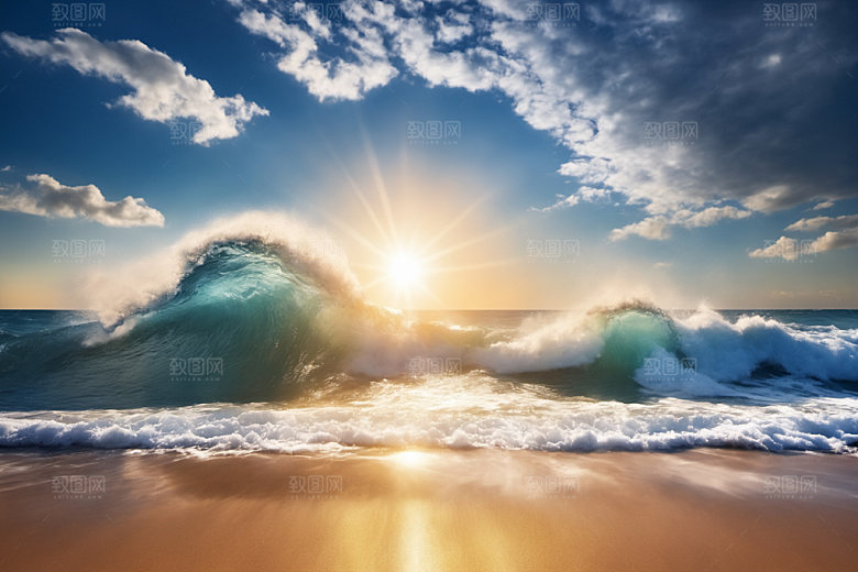 海浪海水大海摄影图