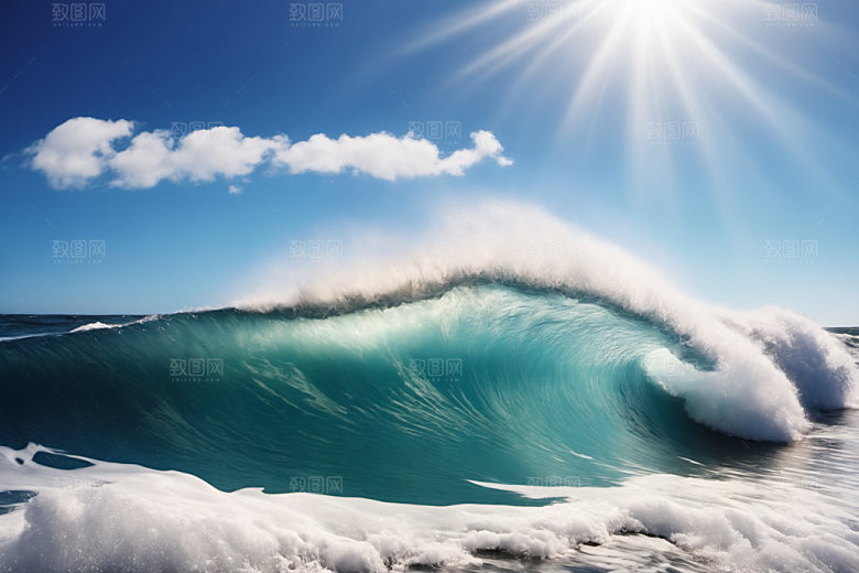 海浪清透高清摄影图