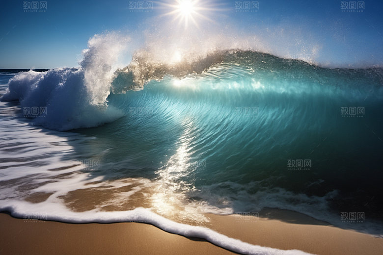 海浪浪花高清摄影图