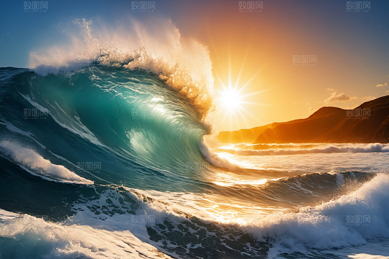 海浪大海海水摄影图
