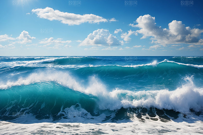 海浪海水波浪摄影图