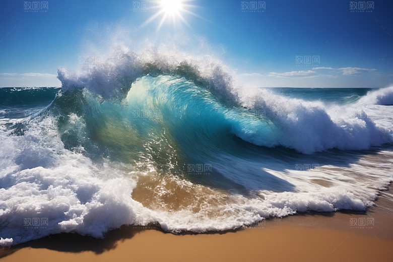 海浪高清清透摄影图