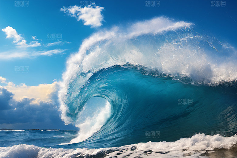 海浪波浪浪花摄影图