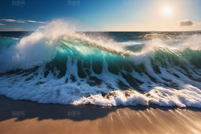 海浪清透自然摄影图