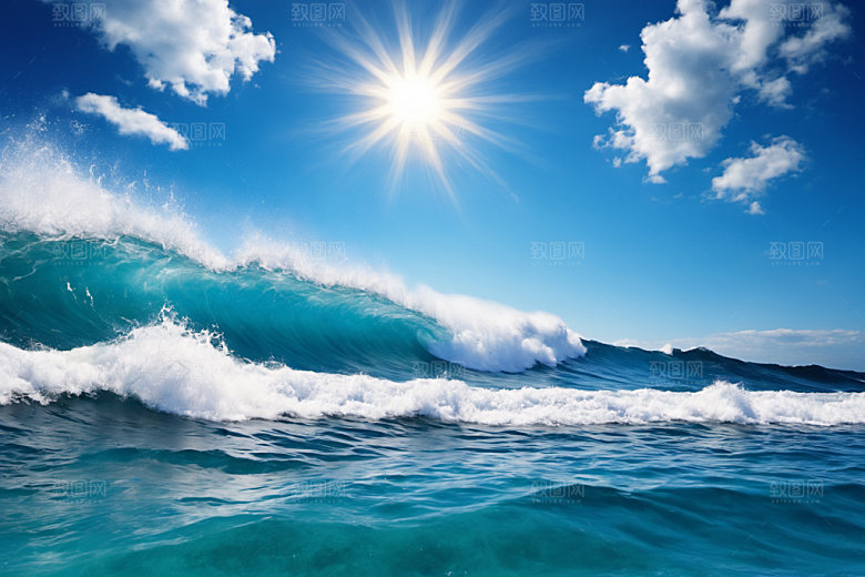 海浪波浪大海摄影图