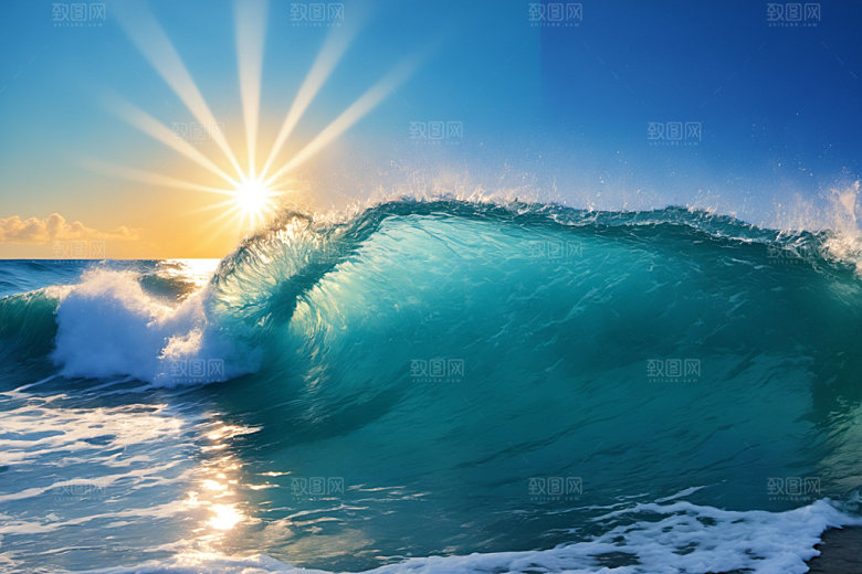 海浪自然大海摄影图