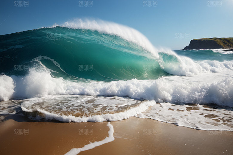 海浪浪花海水摄影图