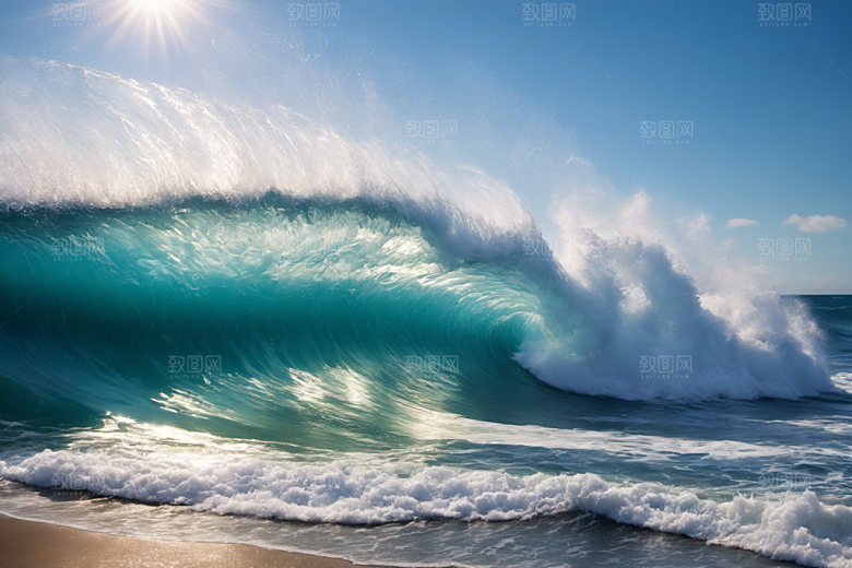 海浪清透高清摄影图