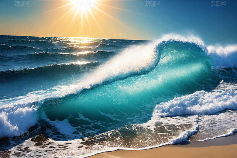 海浪自然大海摄影图