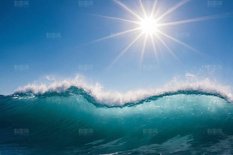 海浪大海清透摄影图