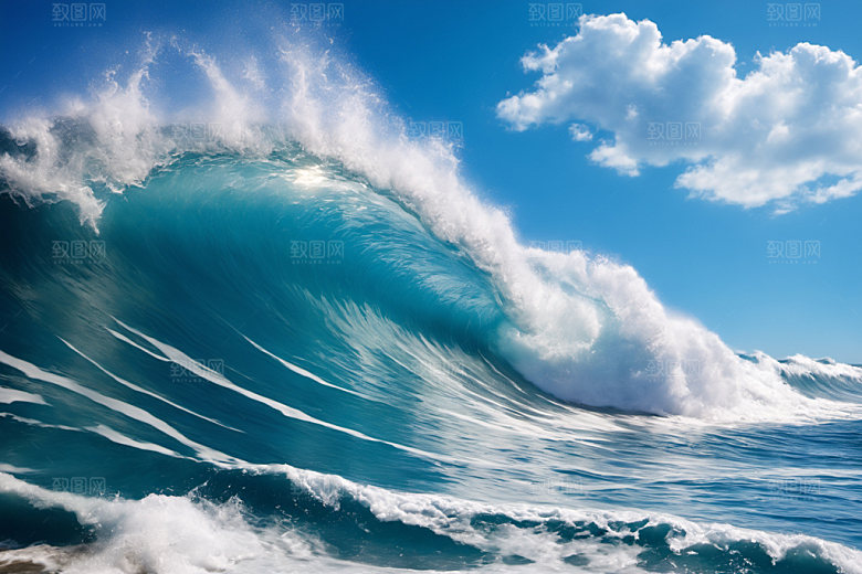 海浪大海浪花摄影图