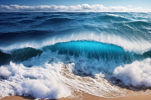 海浪蓝色自然摄影图