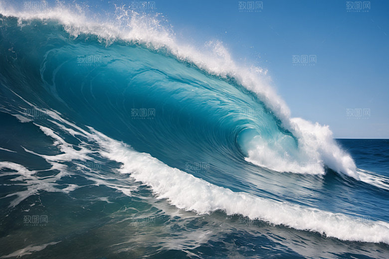 海浪蓝色自然摄影图