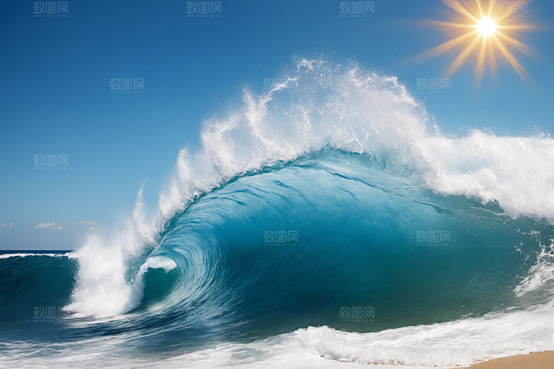 海浪高清波浪摄影图