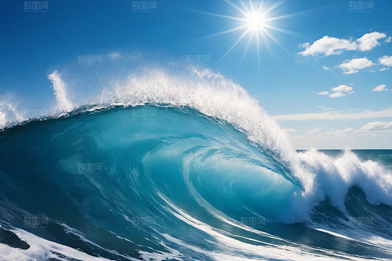海浪波浪清透摄影图